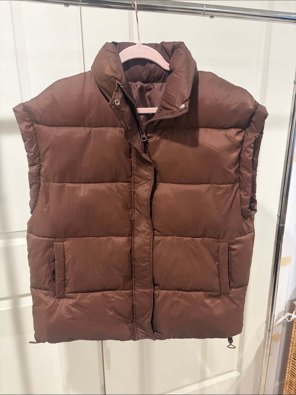 Woman’s Brown Quilted Puffer Vest